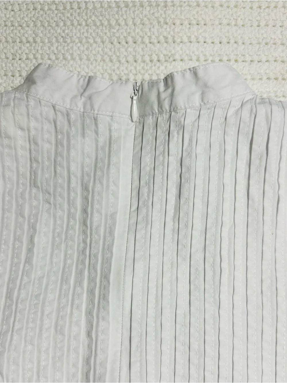 Zara White Long Sleeve Pintuck Tunic Cottagecore Croquette Girl Blouse